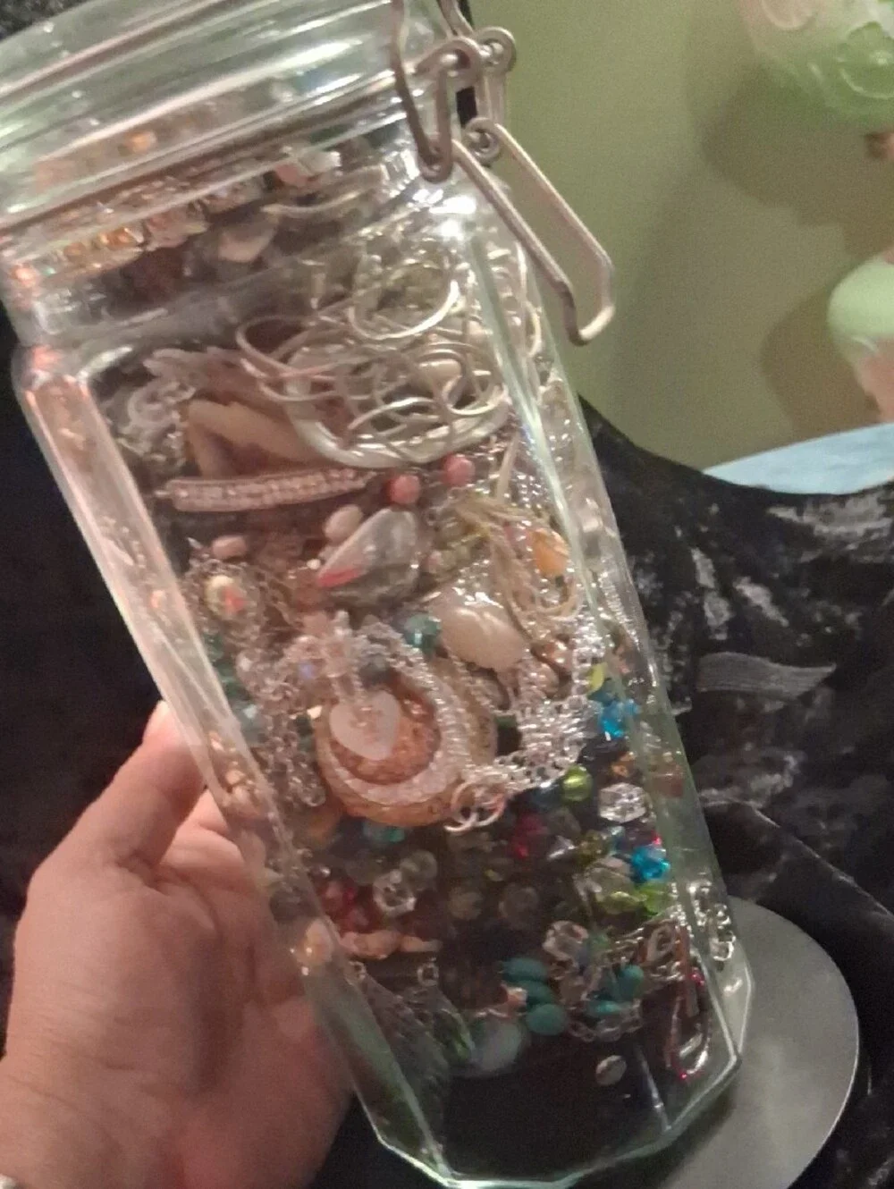 Jewelry Jar 2qt. Loaded Gold & Silver Necklaces, Earrings, Bracelets All Jewelry